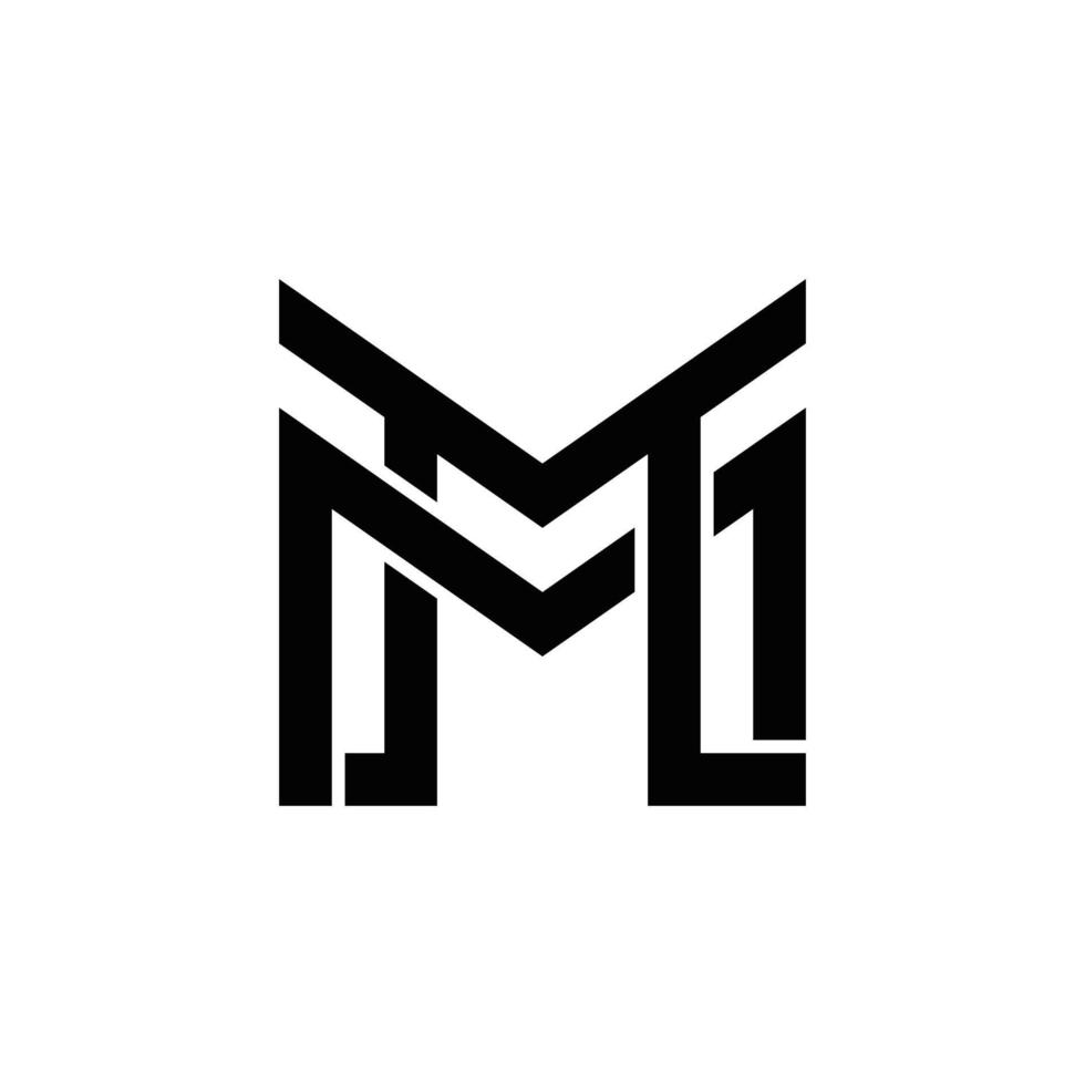 abstrakt mm initialer monogram logotyp design, ikon för företag, mall, enkel, elegant vektor