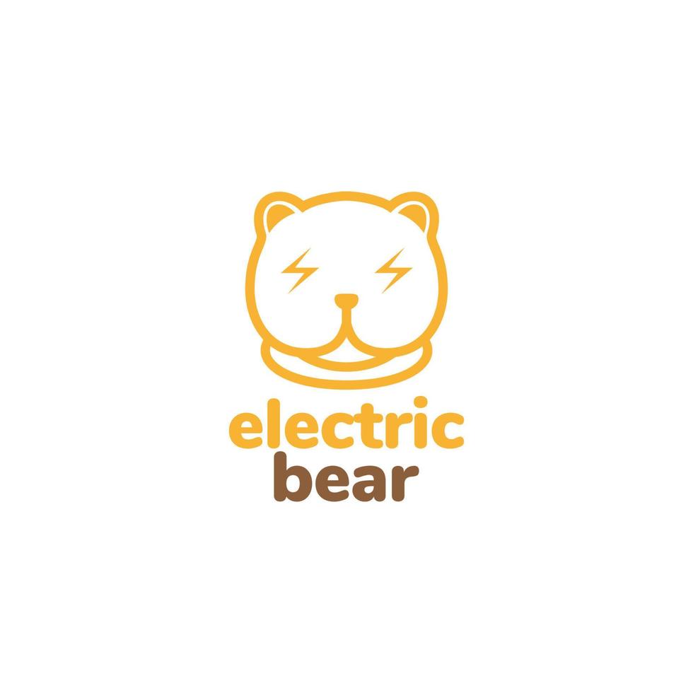 niedliches elektrisches Logo-Design des Bären vektor