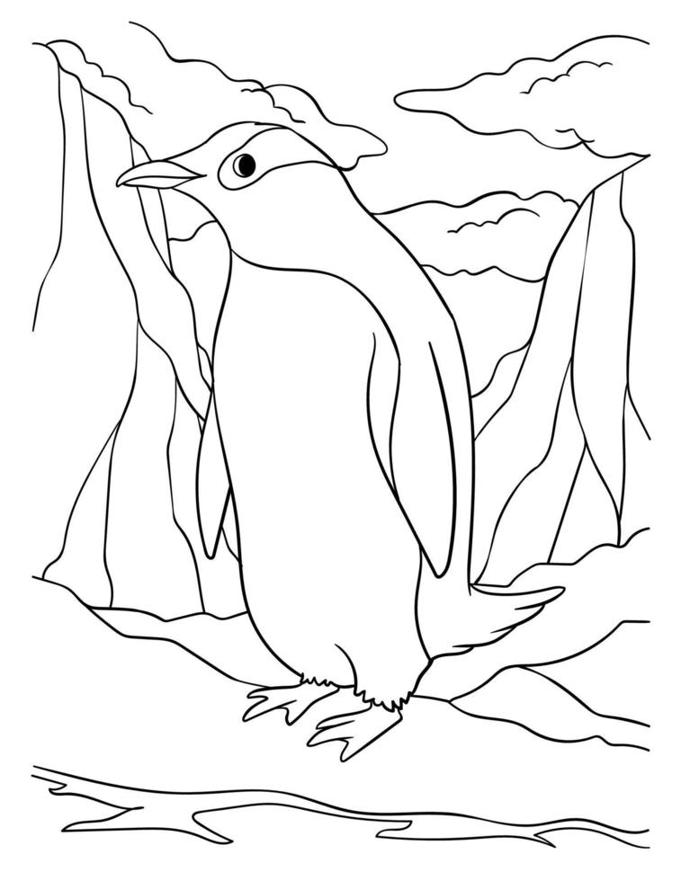Pinguin-Tier-Malseite für Kinder vektor