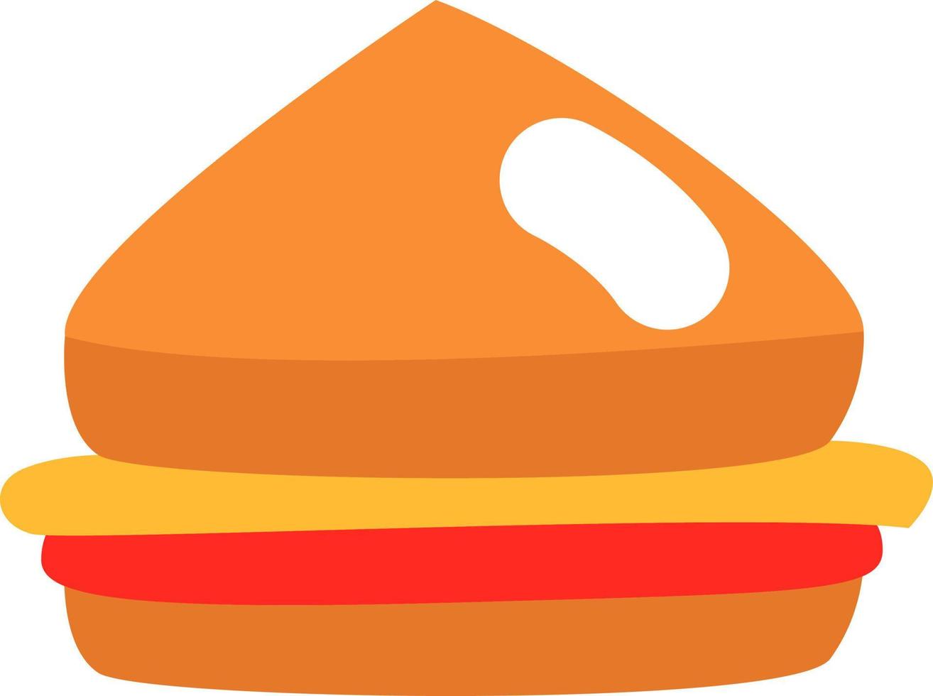 Streetfood-Sandwich, Illustration, Vektor auf weißem Hintergrund.