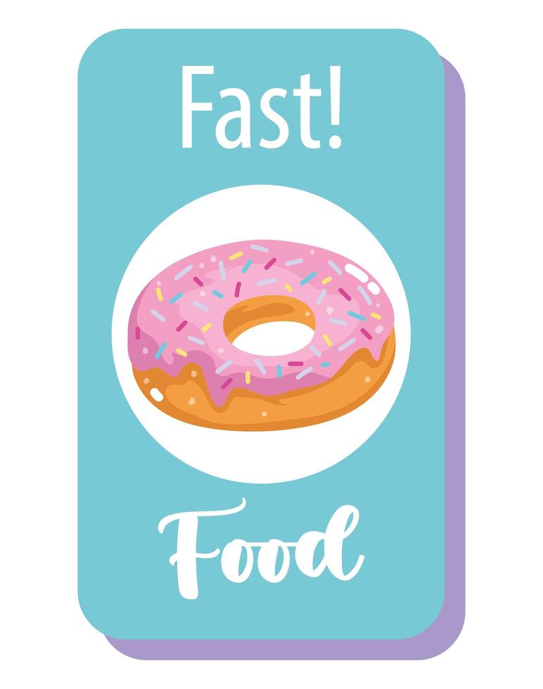 Fast Food, süßes Donut Dessert vektor