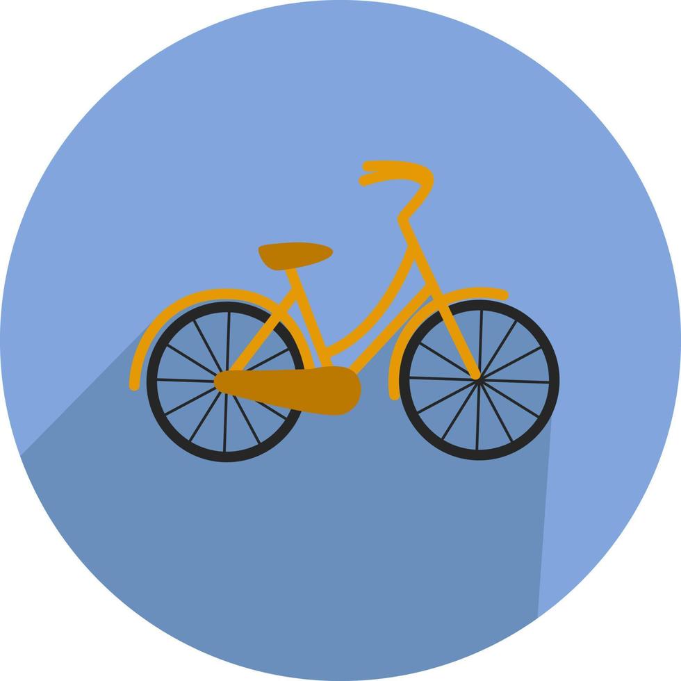 gelbes Fahrrad, Illustration, Vektor auf weißem Hintergrund.