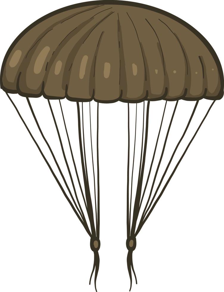 Brauner Fallschirm, Illustration, Vektor auf weißem Hintergrund.