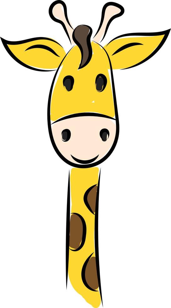 glückliche Giraffe, Illustration, Vektor auf weißem Hintergrund