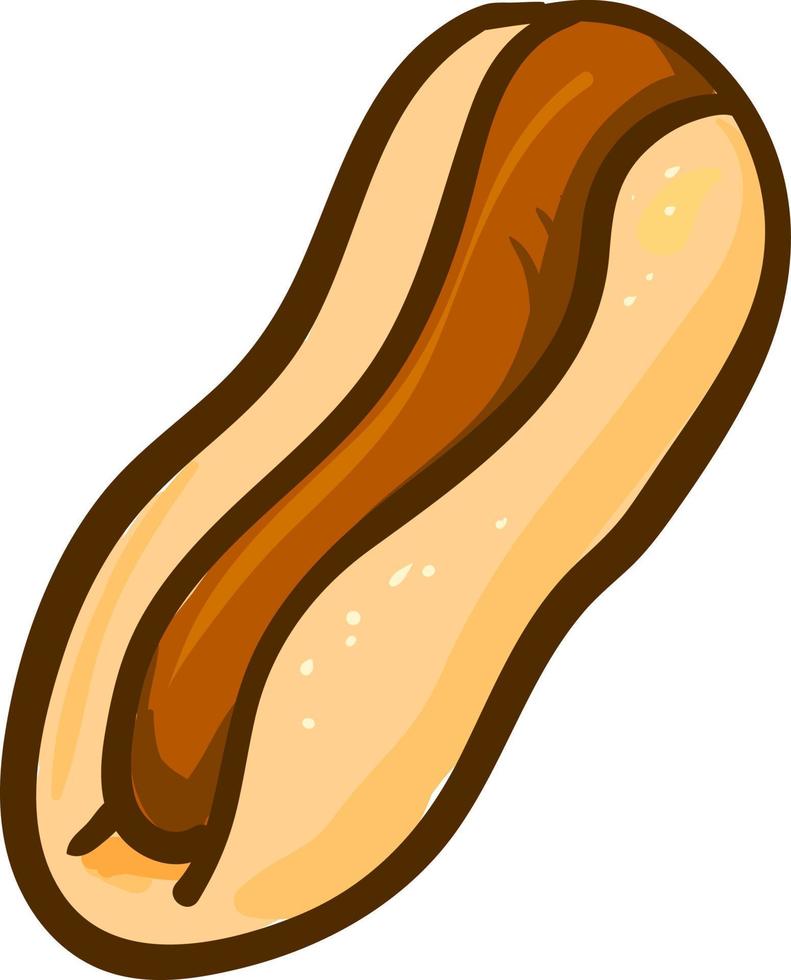 Hot Dog, Illustration, Vektor auf weißem Hintergrund.