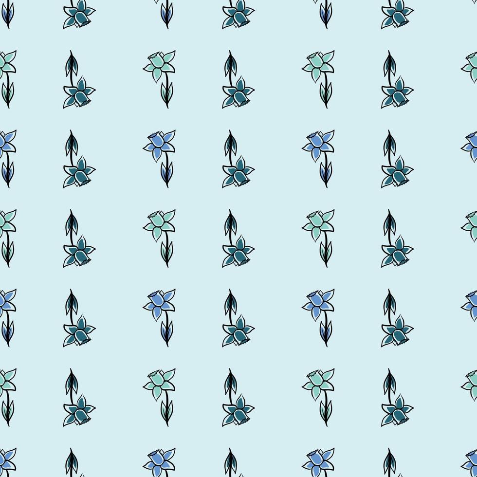 blaue Blumen, Illustration, Vektor auf weißem Hintergrund