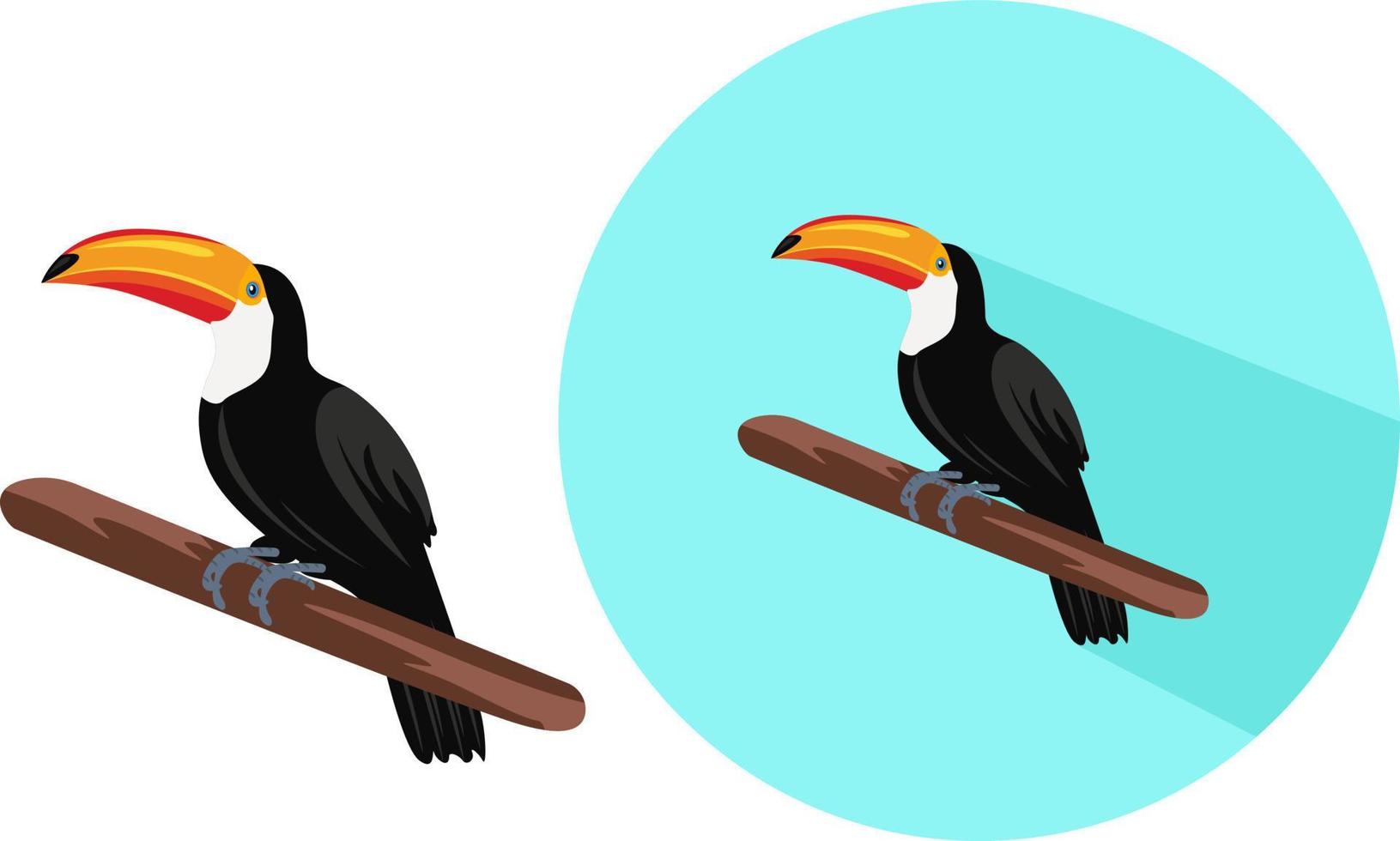 Tukanvogel, Illustration, Vektor auf weißem Hintergrund.