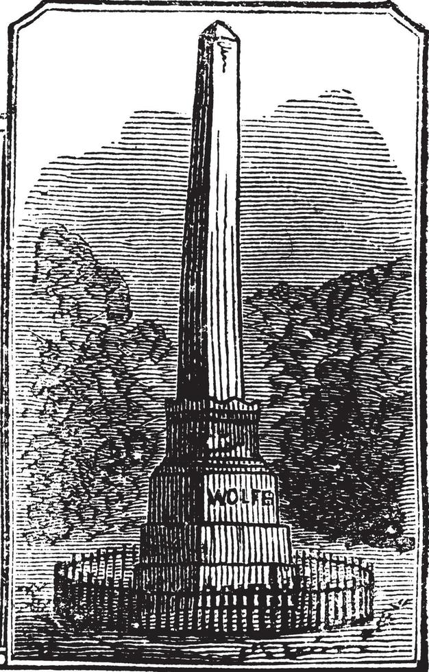 denkmal für wolfe und montcalm, vintage illustration vektor