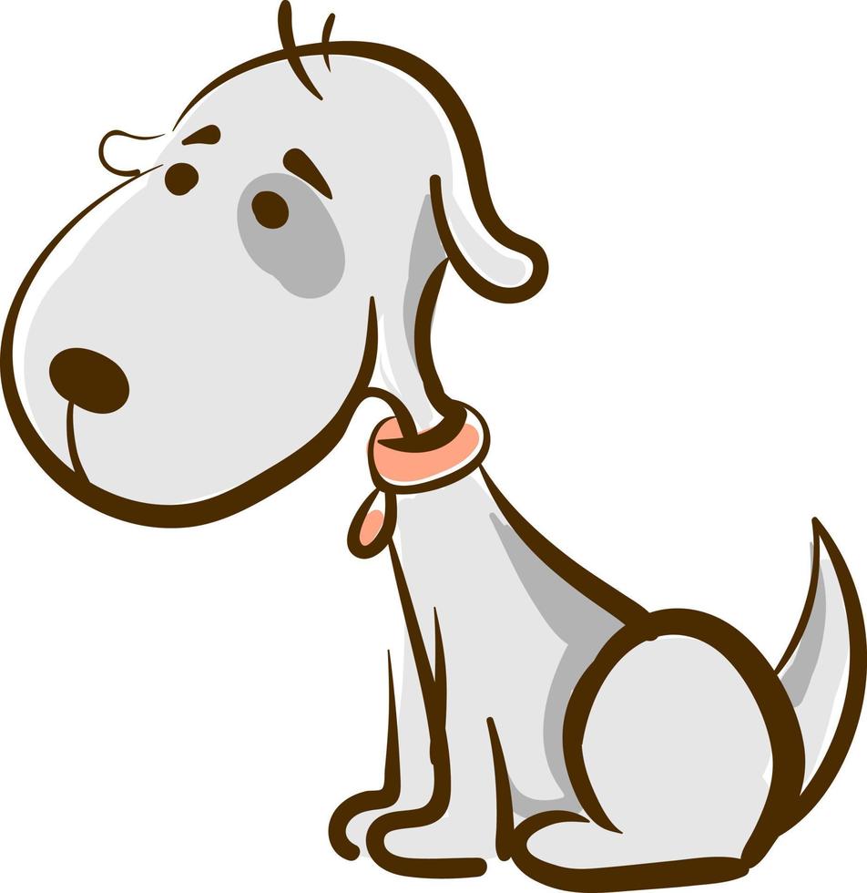 Trauriger Hund, Illustration, Vektor auf weißem Hintergrund