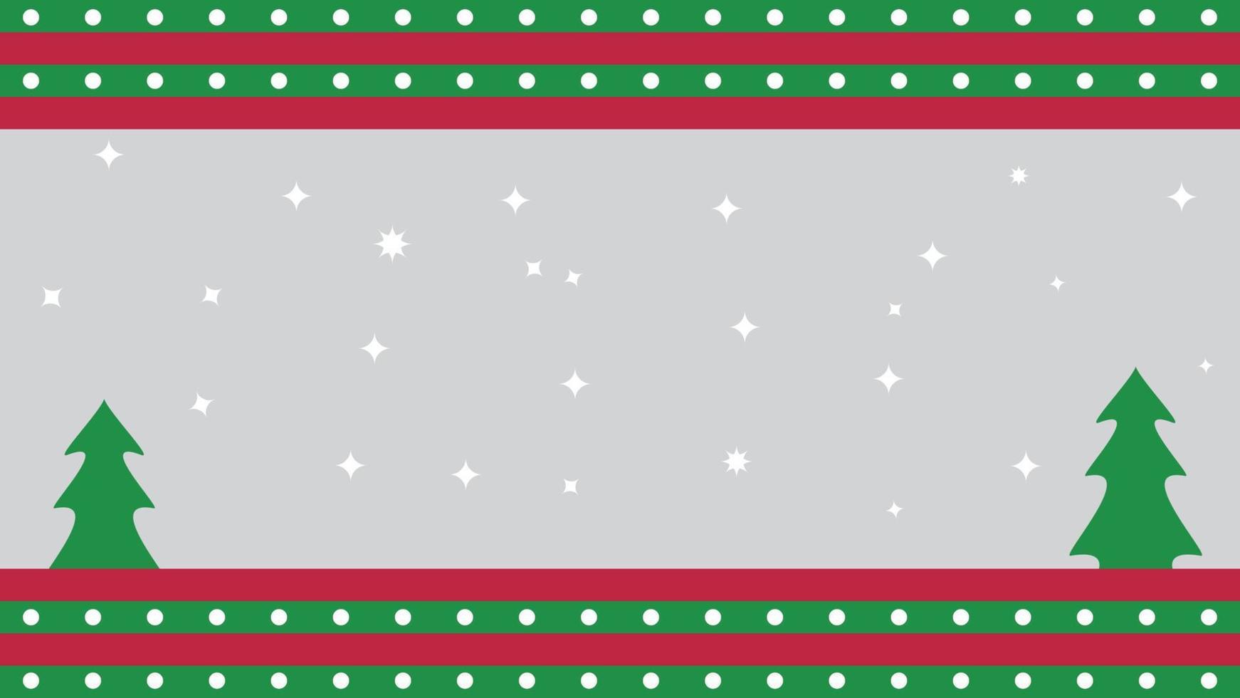 roter und grüner weihnachtsfahnenhintergrund mit bäumen und zufälligen sternen vektor