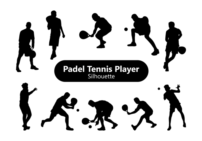 Padel Tennis-Spieler-Silhouette vektor