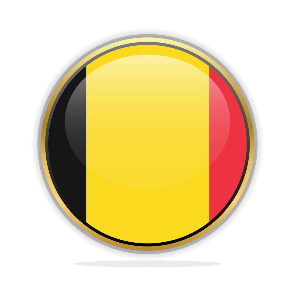 Designvorlage für Schaltflächenflaggen Belgien vektor