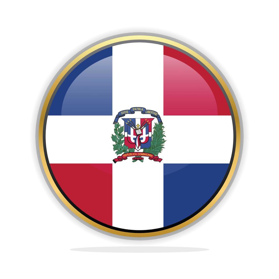 knapp flagga design mall Dominikanska republik vektor