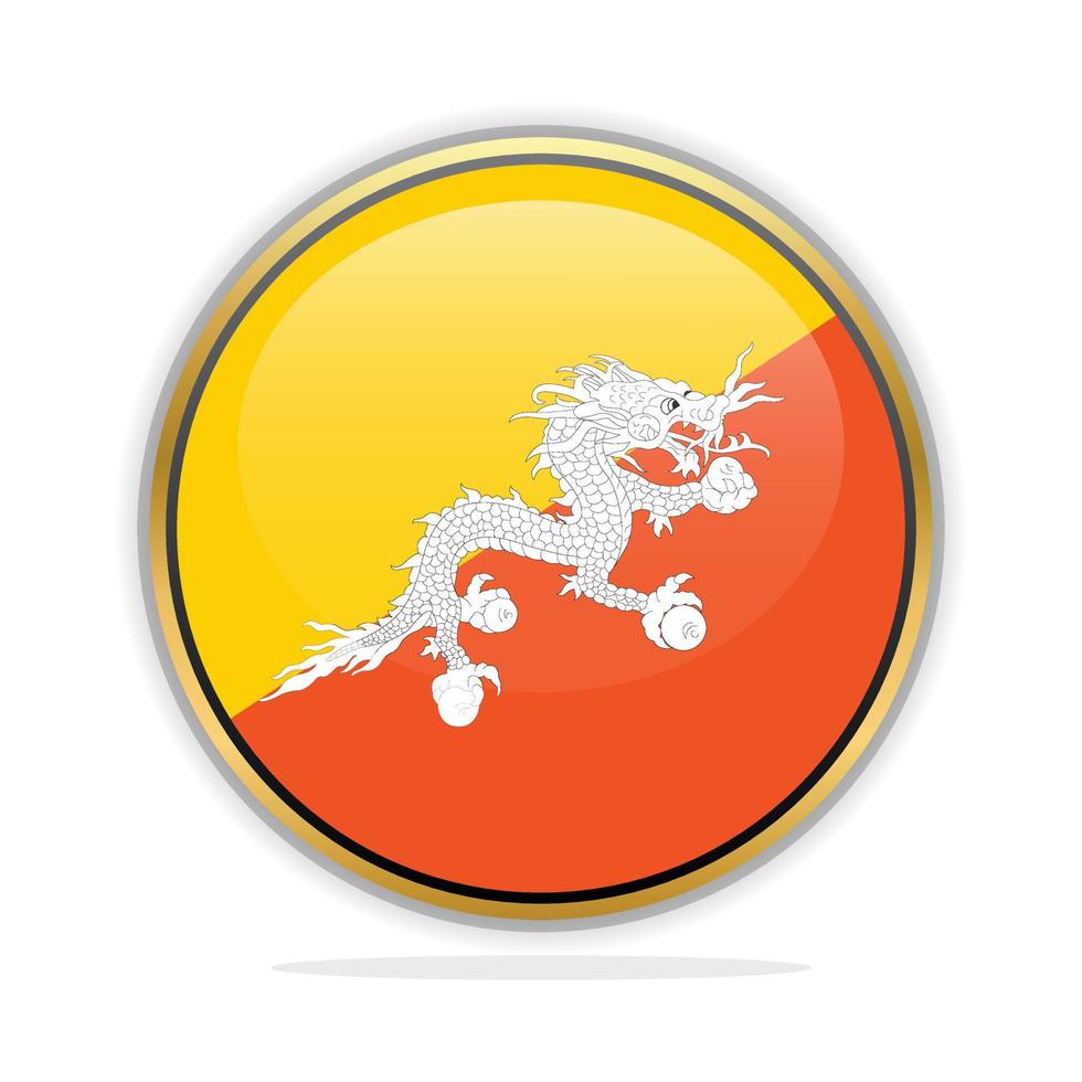 Designvorlage für Schaltflächenflaggen bhutan vektor