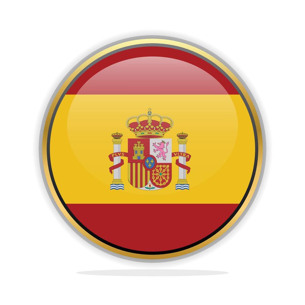 Designvorlage für Schaltflächenflaggen Spanien vektor