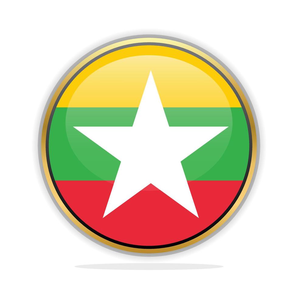 Designvorlage für Knopfflaggen Myanmar vektor