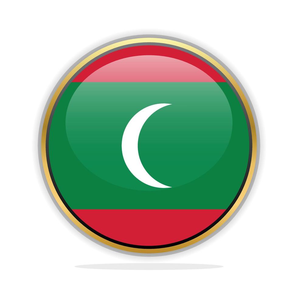 knapp flagga design mall maldiverna vektor