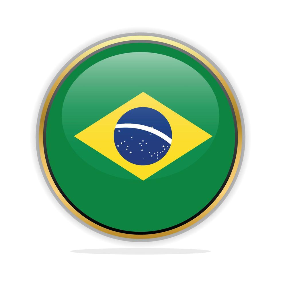 Designvorlage für Schaltflächenflaggen Brasilien vektor