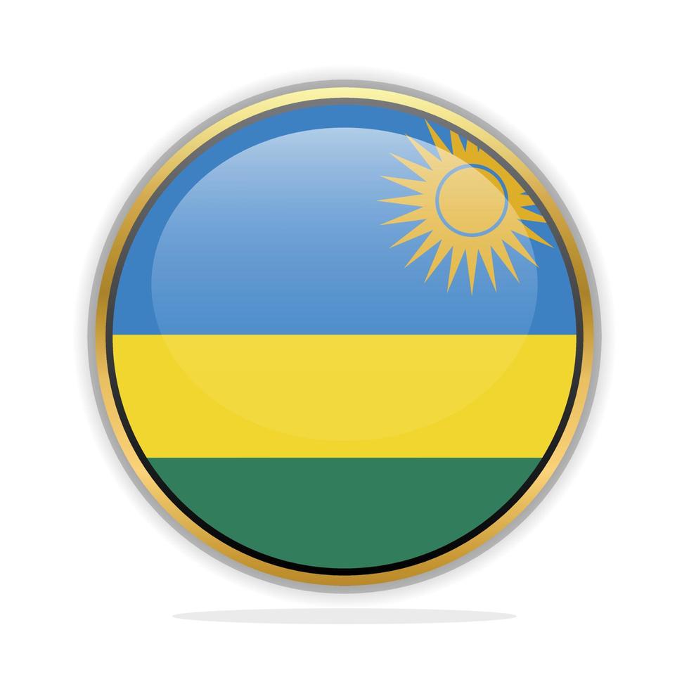 Designvorlage für Schaltflächenflaggen Ruanda vektor