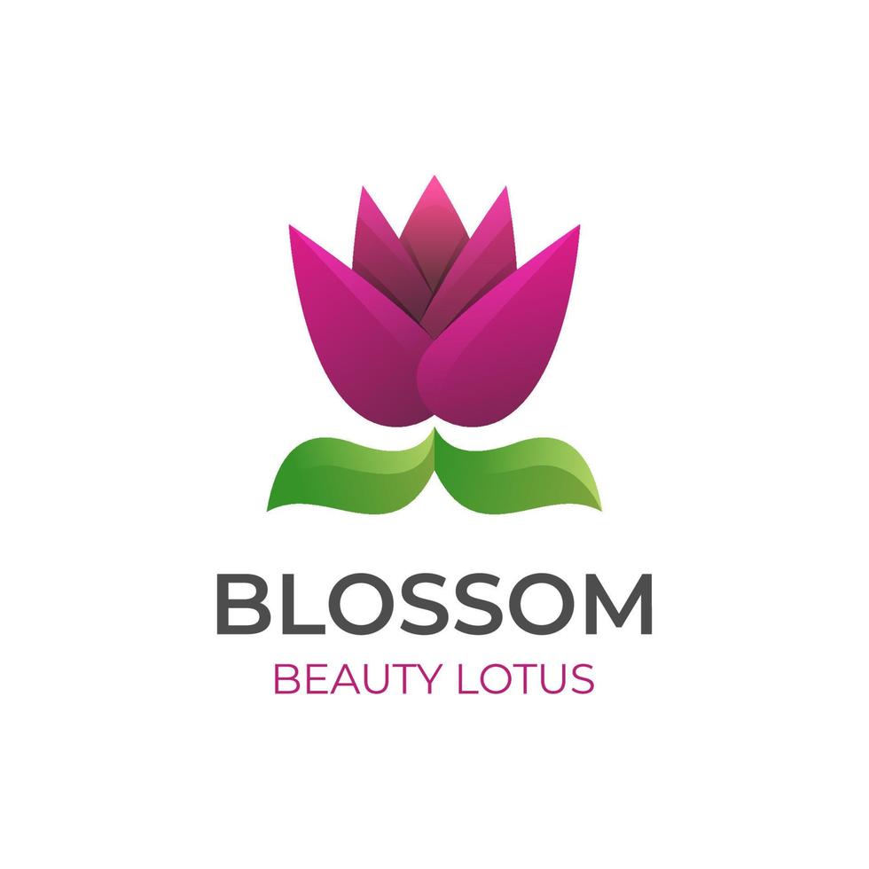 skönhet lotus blomma logotyp design. natur blommig lotus med rosa Färg för skönhet, spa, yoga, medicinsk, massage logotyp vektor