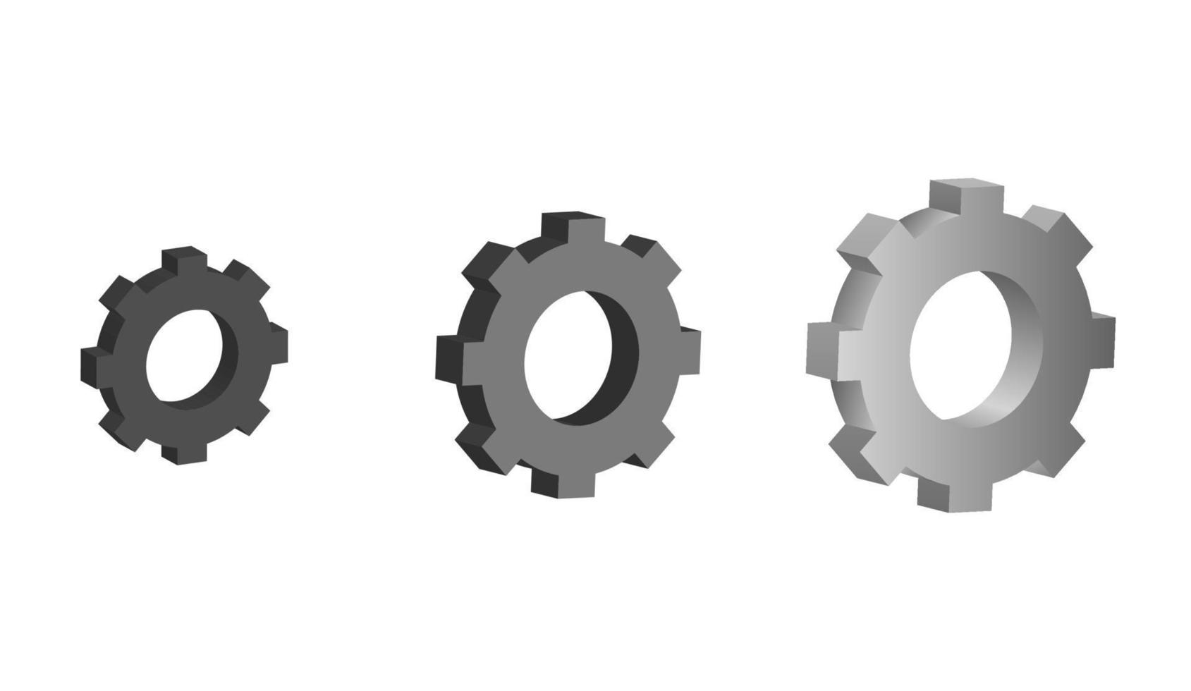 redskap ikon, 3d metall redskap ikon, hjul vektor