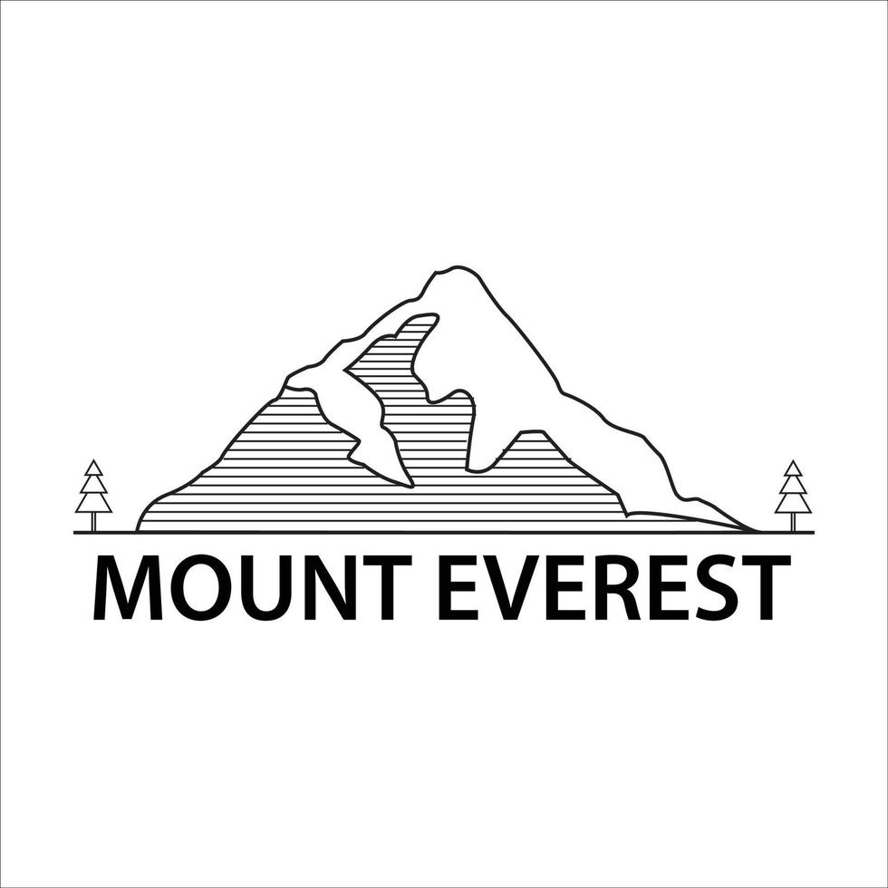 Berge Everest-Logo-Vektor mit weißem Hintergrund vektor