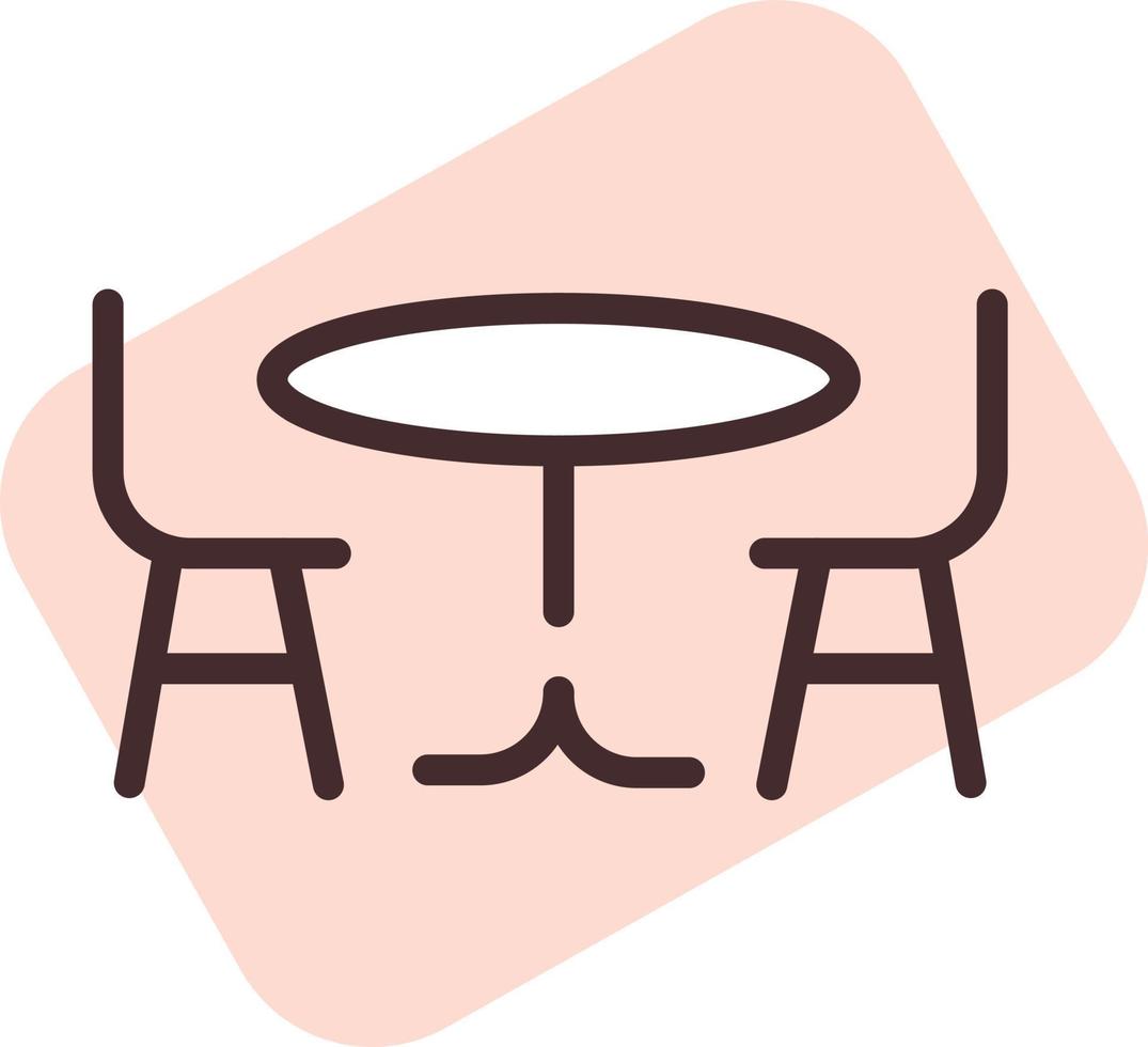 Tisch im Restaurant, Illustration, Vektor auf weißem Hintergrund.
