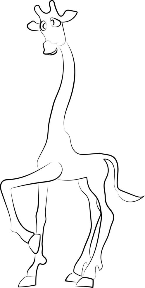 giraff teckning, illustration, vektor på vit bakgrund.