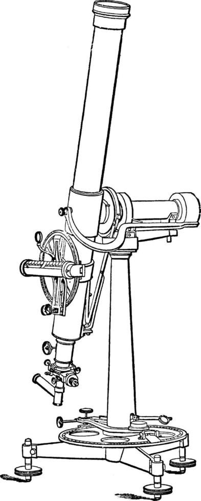 zenit teleskop, årgång illustration. vektor