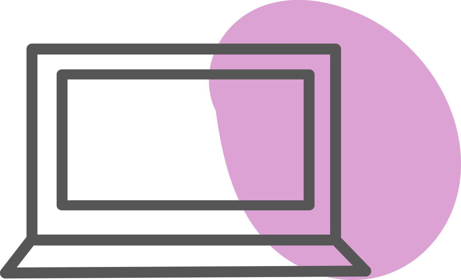rosa bärbar dator, illustration, vektor på en vit bakgrund.