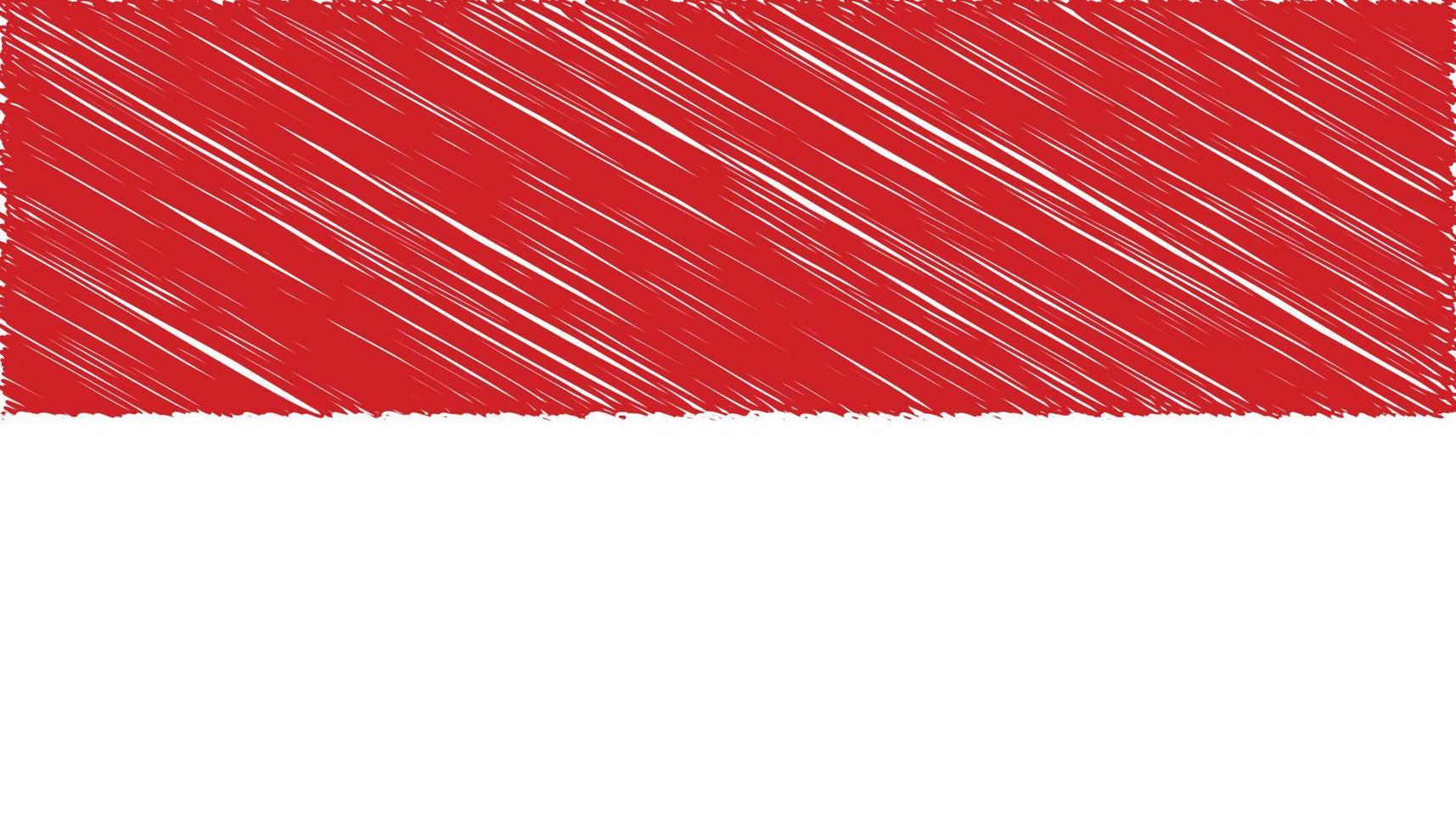 Nahaufnahme der indonesischen Nationalflagge mit Scribble-Effekt-Vektorillustration vektor