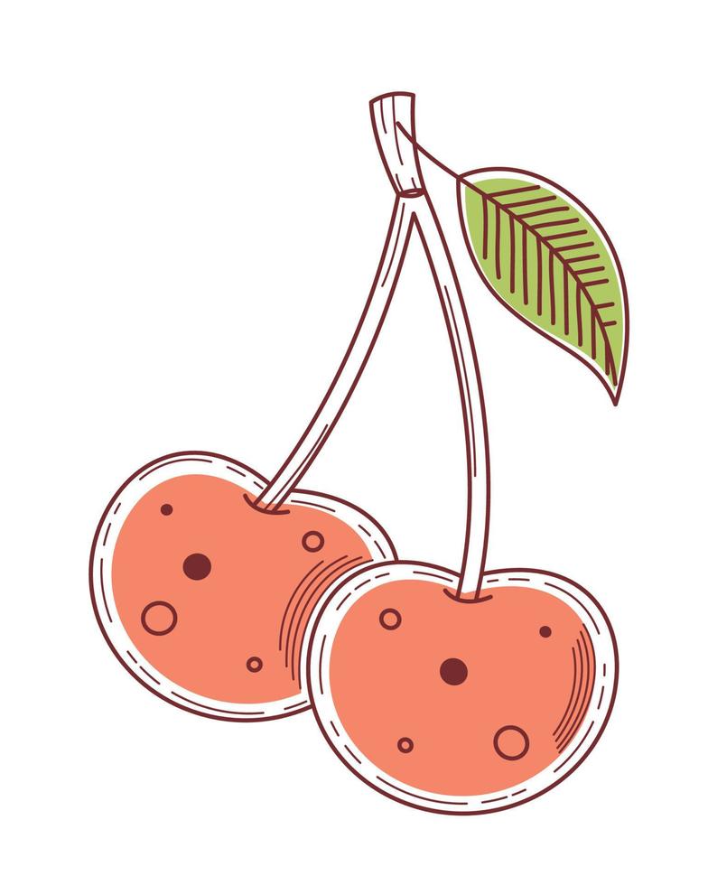 färsk körsbär frukt friska vektor