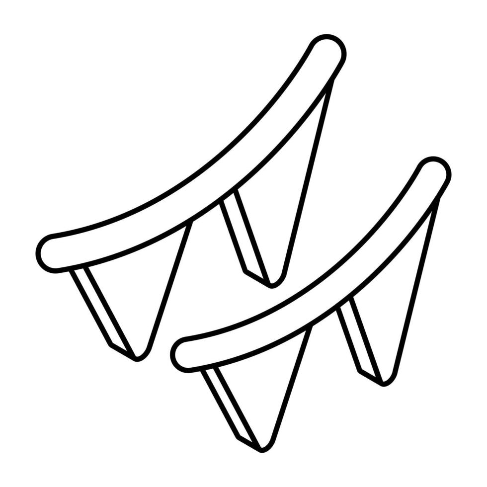 eine Ikone des Dekorationszubehörs, flaches Design von Girlanden vektor