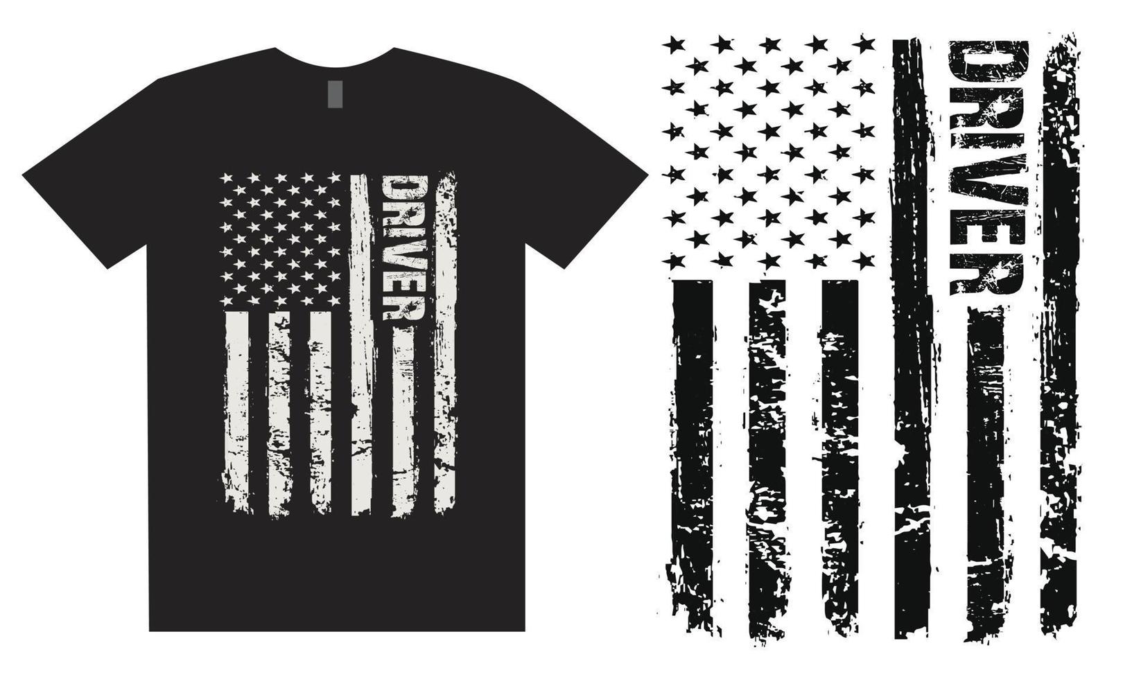 amerikanisches Fahrer-T-Shirt-Design vektor