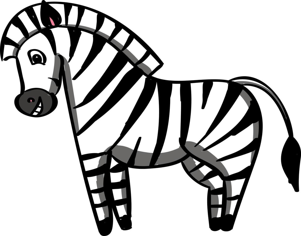 glückliches Zebra, Illustration, Vektor auf weißem Hintergrund.