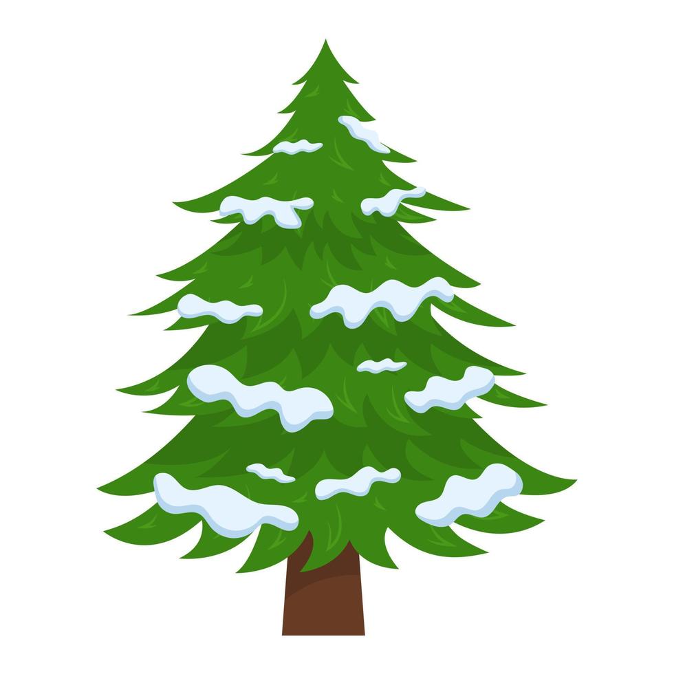 weihnachtsbaum mit schnee auf den zweigen. Vektor-Illustration. vektor