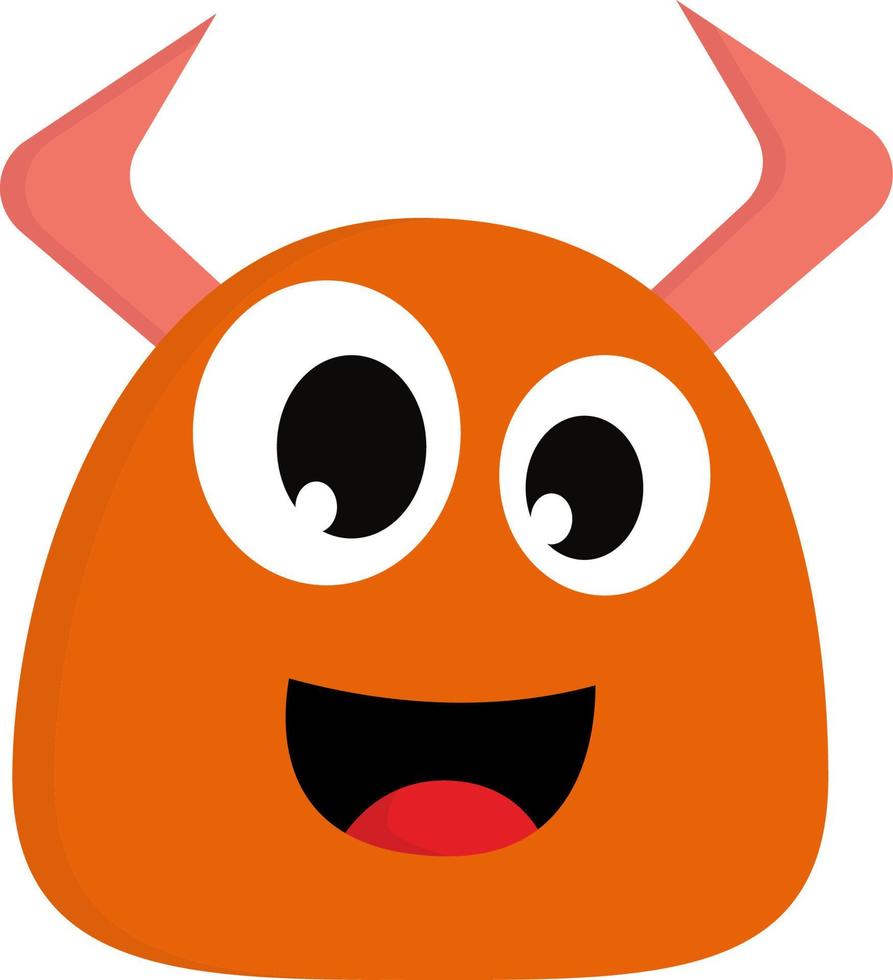 ett orange monster med stor ögon, vektor eller Färg illustration.