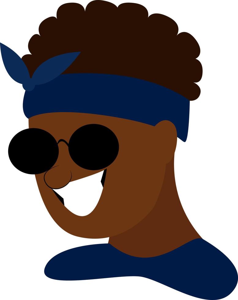 Rapper mit Brille, Illustration, Vektor auf weißem Hintergrund.