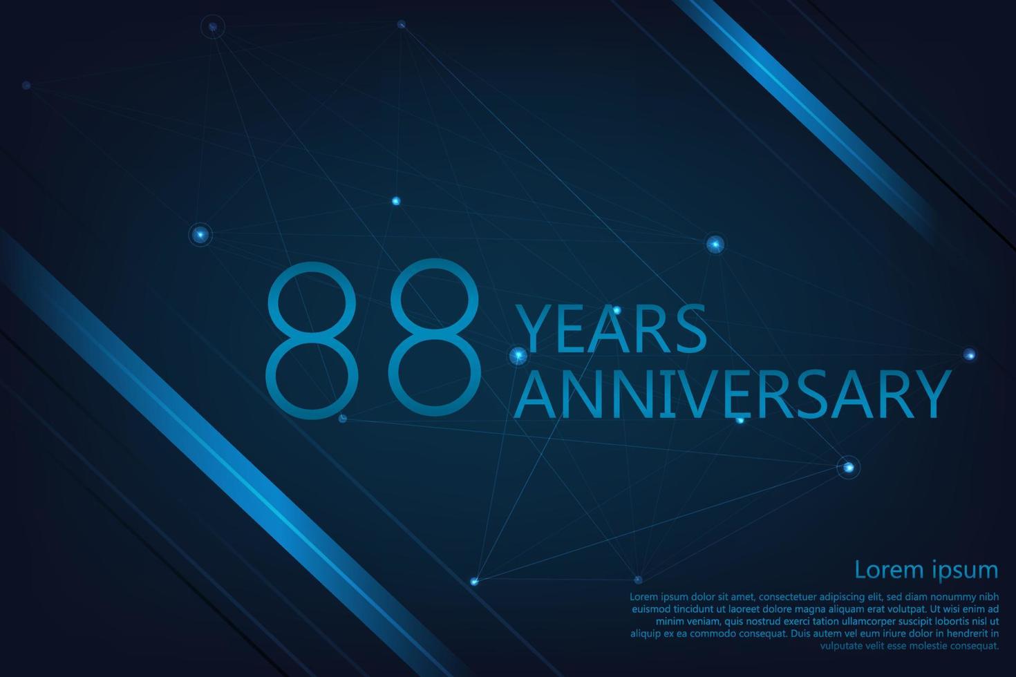 Geometrisches Banner zum 88-jährigen Jubiläum. Plakatvorlage zum Feiern einer Jubiläumsfeier. Vektor-Illustration vektor