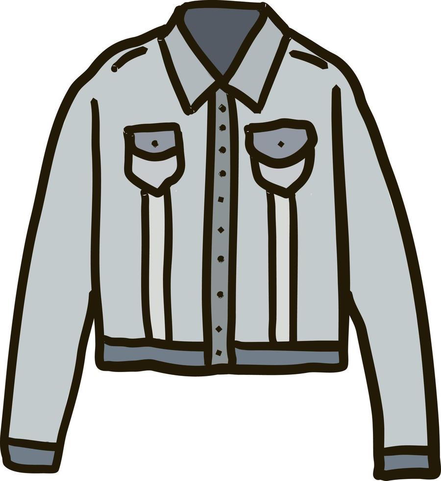 denim jacka, illustration, vektor på vit bakgrund.