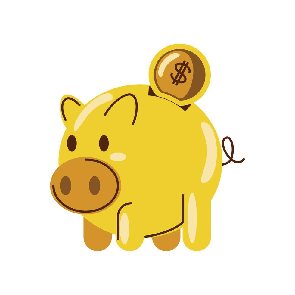 Sparen Sie Geld im Schweinchen vektor
