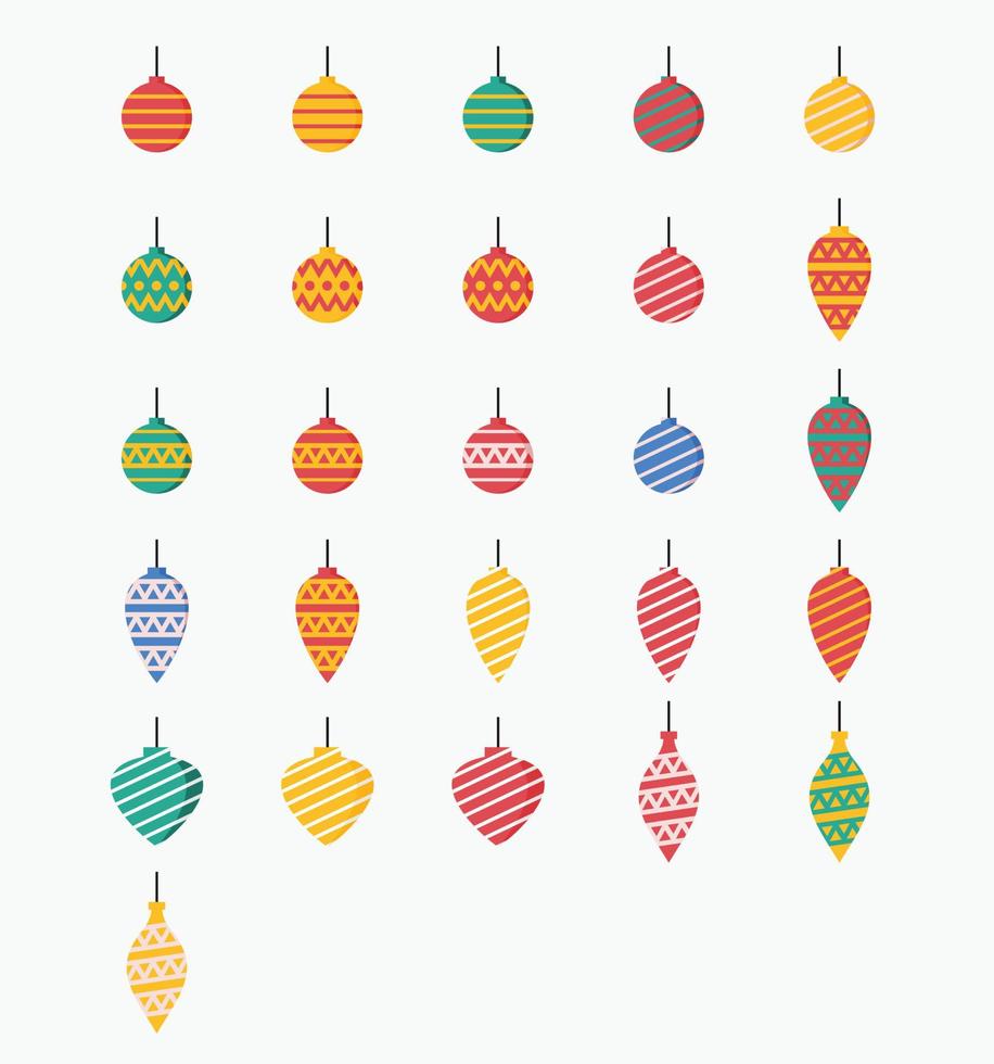 jul lampor uppsättning med annorlunda färger vektor illustration