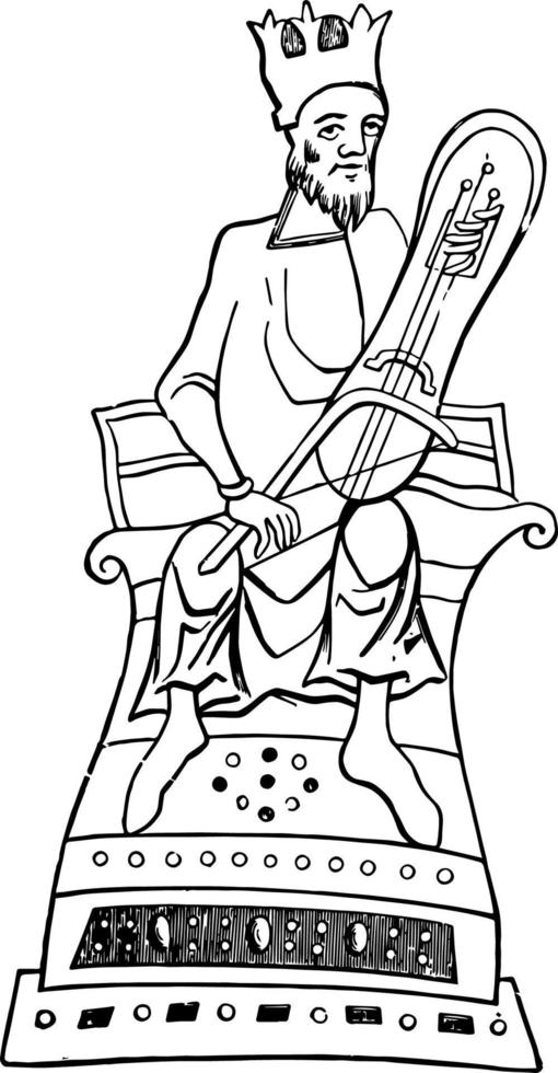 crwth, årgång illustration. vektor