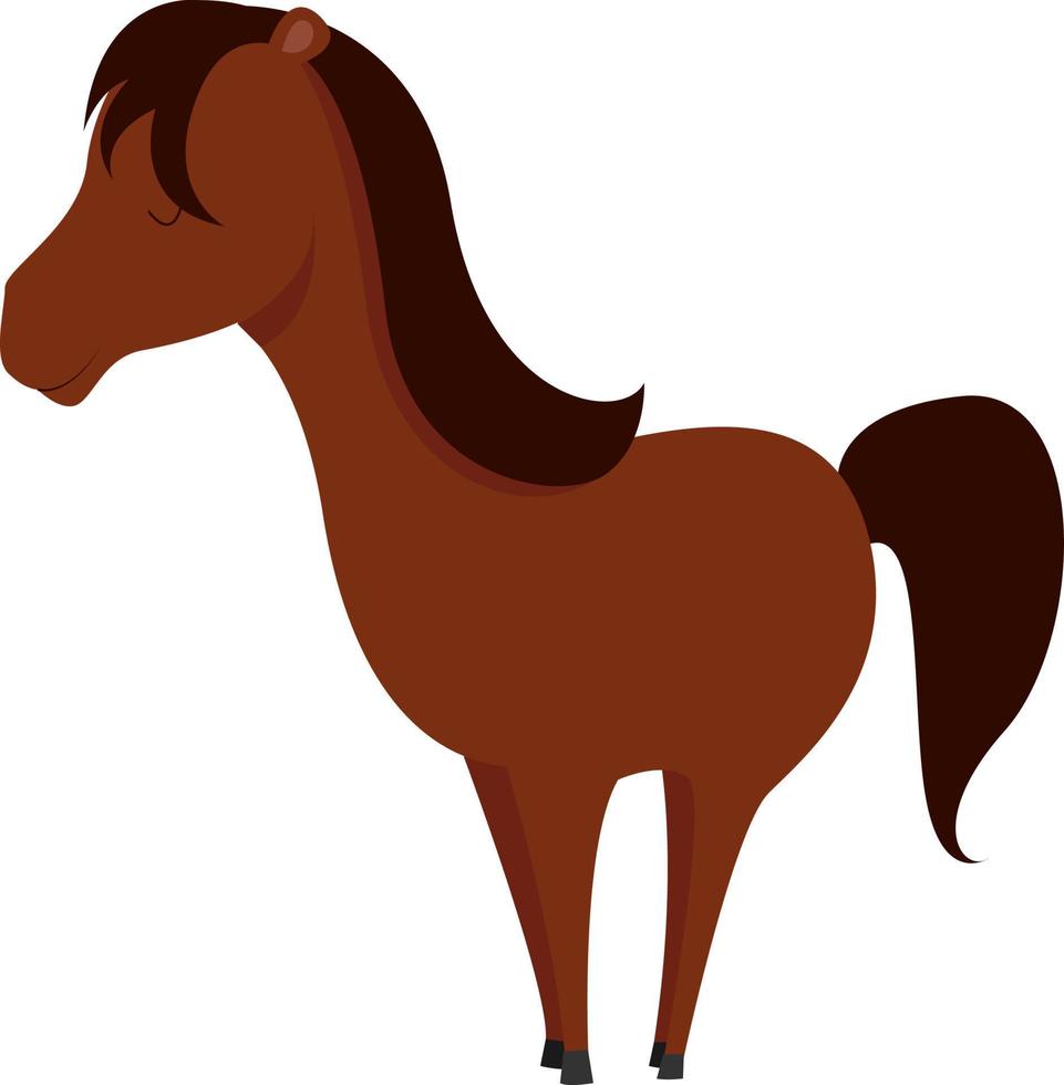 kleines Pony, Illustration, Vektor auf weißem Hintergrund.
