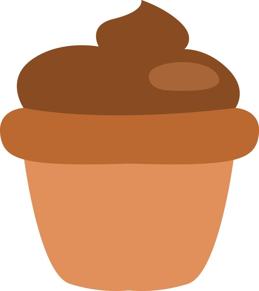 kaffe muffin, illustration, vektor på en vit bakgrund.