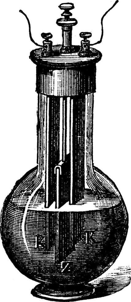 Flasche Bichromat, Vintage-Illustration. vektor