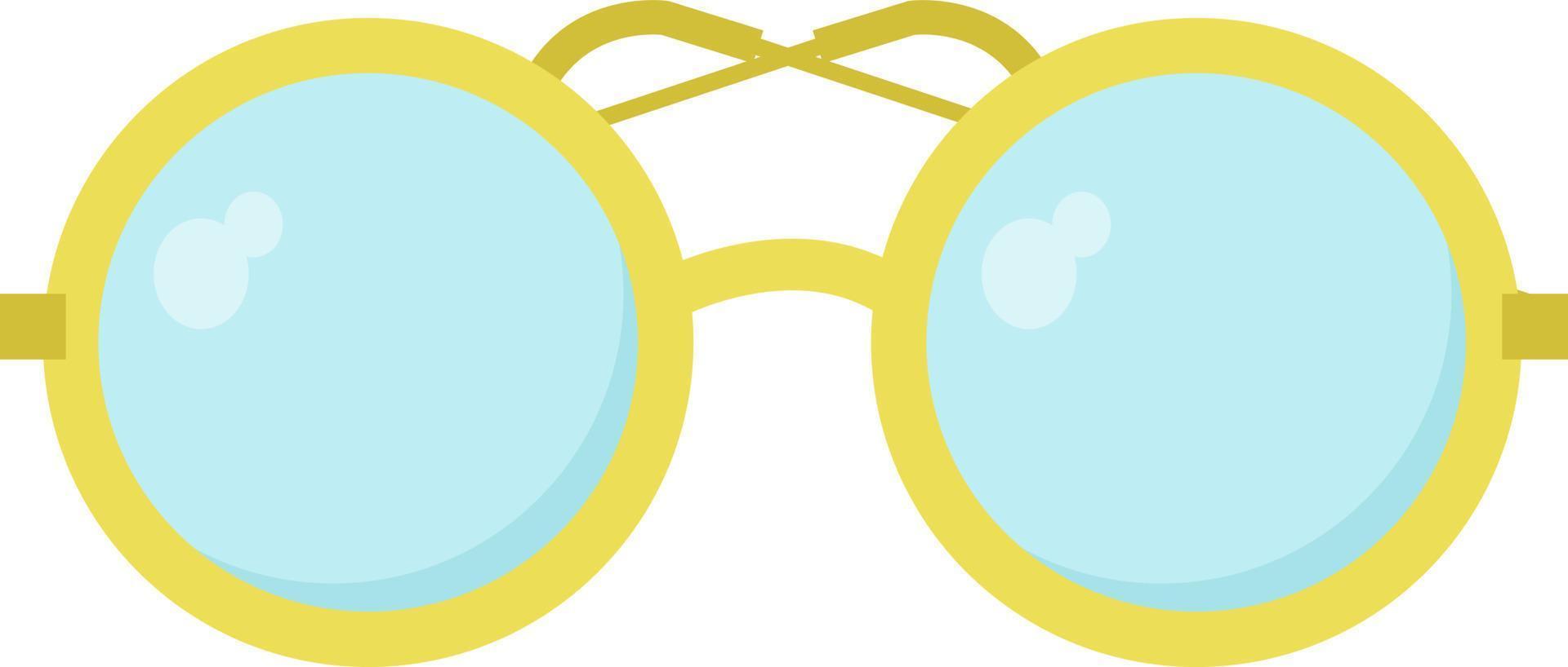 gelbe runde Brille, Illustration, Vektor auf weißem Hintergrund.