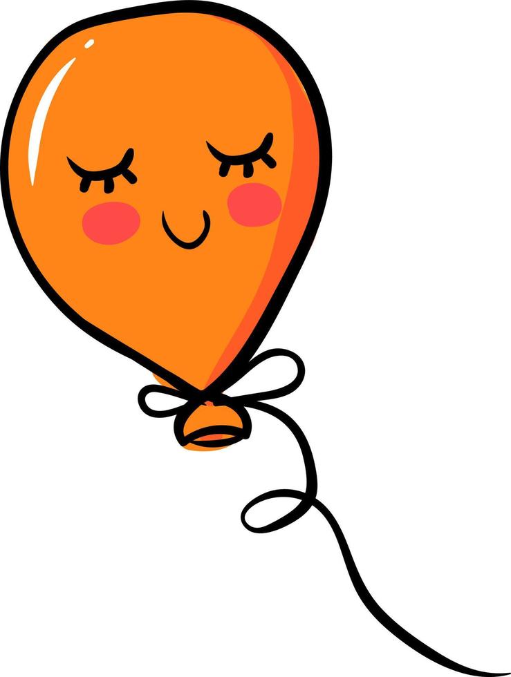 orange ballong, illustration, vektor på vit bakgrund.