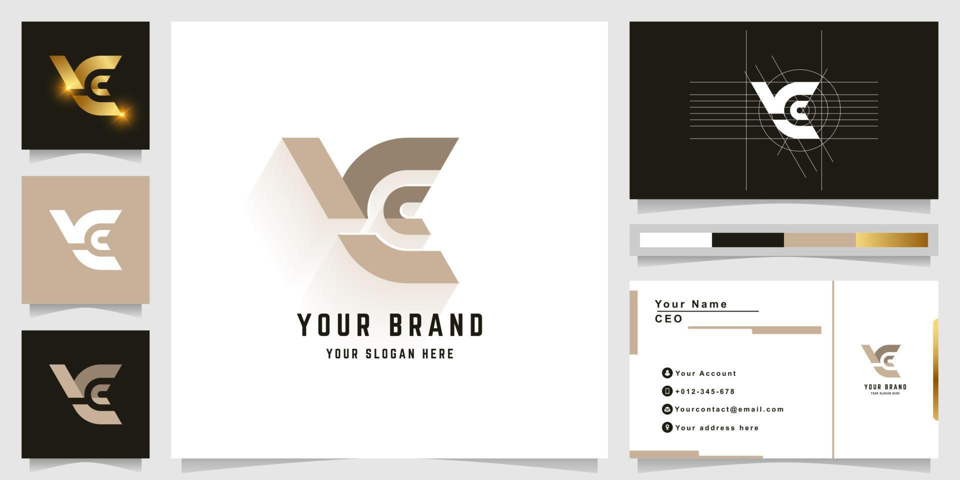 brev vc eller yc monogram logotyp med företag kort design vektor