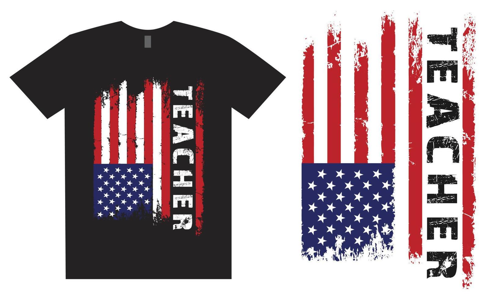 amerikanisches Lehrer-T-Shirt-Design vektor